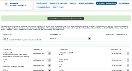 Teilergebnis der Artikelaufbereitung