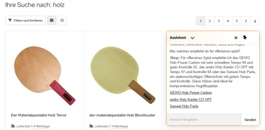 Produkt-Suche und Chatbot für modified eCommerce
