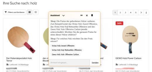 Produkt-Suche und Chatbot für modified eCommerce